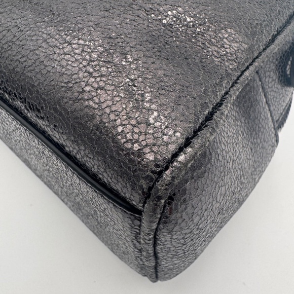 VERSACE Metallic Calfskin Virtus Small Bowling Bag Grey - Picture 8 of 10